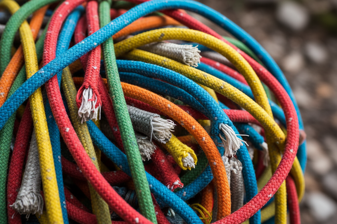 climbing rope, scraps